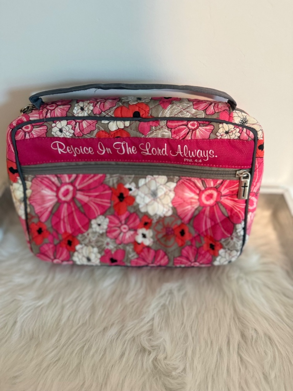 Pink Floral Bible Cover with Bible Verse - Picture 6 of 6